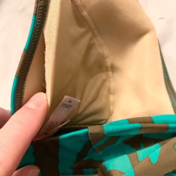 Victoria’s Secret Turquoise Brown Zebra Bikini Medium Halter Tie Belted Cheeky - Picture 9 of 16